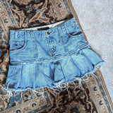 Vintage Y2K American Eagle Denim Flouncy Micro Mini Skirt