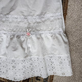 Vintage Lady Manhattan White Lace Tiered Midi Skirt