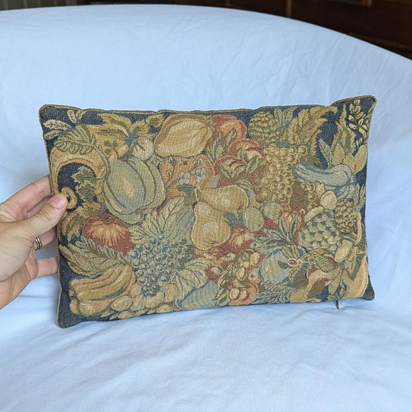 Vintage Fall Pumpkin Tapestry Small Accent Pillow