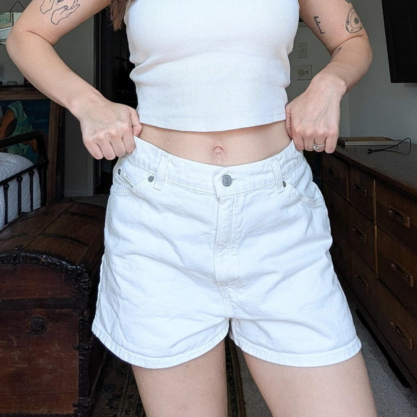 Vintage Orange Tab 37912 Levi's White Denim Shorts