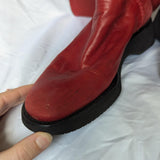 Vintage Ralph Lauren Cherry Red Leather Tall Boots