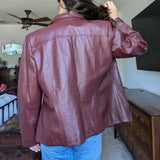 Vintage Covington Outerwear Burgundy Red Leather Zip Up Jacket