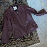 Vintage Covington Outerwear Burgundy Red Leather Zip Up Jacket