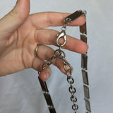 Vintage Y2K Silver Rectangle Chain Link Belt