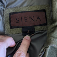 Vintage Siena Olive Green Suede Leather Zip Up Jacket