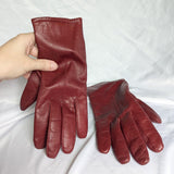 Vintage Oxblood Dark Red Leather Fownes Driving Gloves