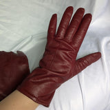 Vintage Oxblood Dark Red Leather Fownes Driving Gloves