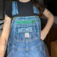 Vintage Lady Liberty Denim Straight Leg Overalls