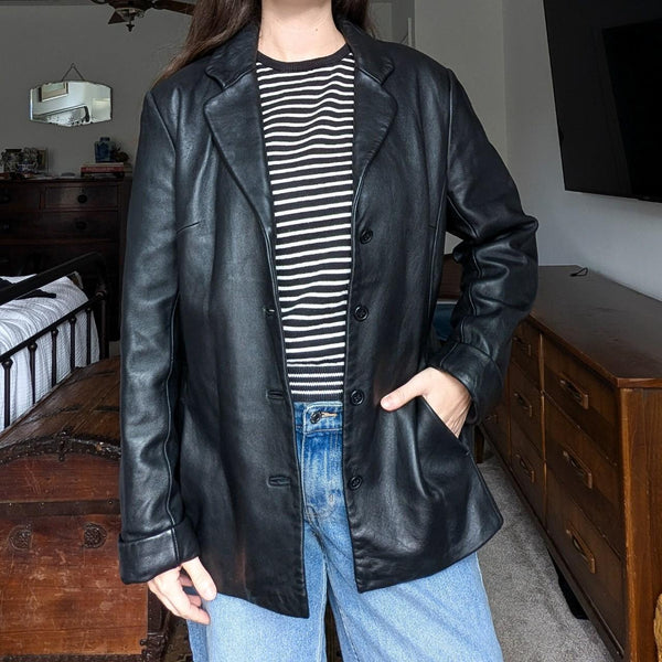 Vintage Jaclyn Smith Black Leather Jacket