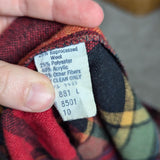 Vintage Wool Blend Red Plaid Pleated Midi Skirt