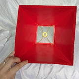 Vintage Red Metal Ladybug Chinoiserie Style Lampshade
