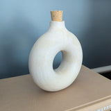 Annie Hanks Ceramics Artist Signed Artisan Made Donut Decanter Sculpture Vase