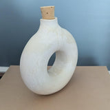 Annie Hanks Ceramics Artist Signed Artisan Made Donut Decanter Sculpture Vase