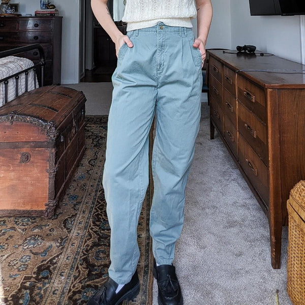 Vintage Pleated Straight Leg Green Dockers Pants