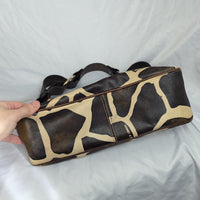 Vintage Y2K Dooney & Bourke Giraffe Pattern Leather Animal Print Shoulder Bag