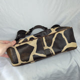 Vintage Y2K Dooney & Bourke Giraffe Pattern Leather Animal Print Shoulder Bag
