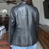 Vintage Covington Black Leather Blazer Style Jacket