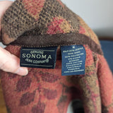 Vintage Sonoma Wool Blend Cabin In The Woods Landscape Scene Jacket