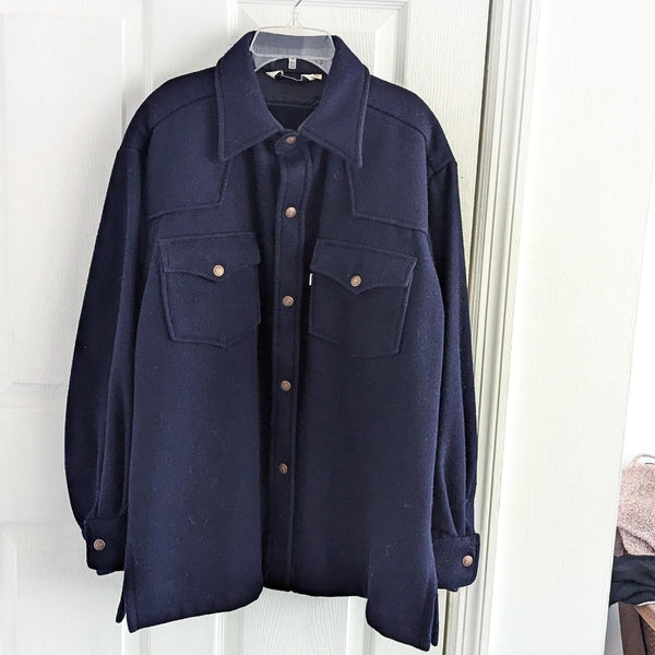 Vintage White Tag Levi's Wool Blend Navy Shirt Jacket