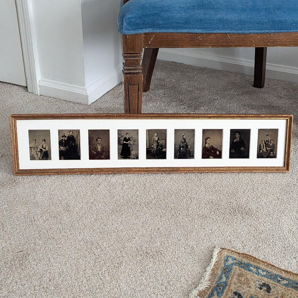 Antique Vintage Long Picture Frame with Old Photos