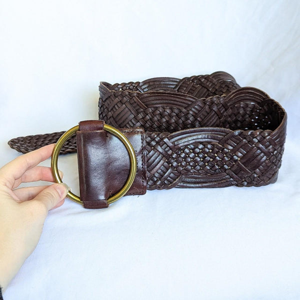 Vintage Ralph Lauren Brown Braided Oversized Chunky Belt