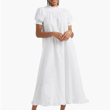 Hill House Home Caroline Nap Dress in Sheer White Swiss Dot