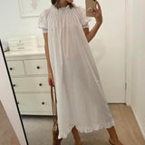 Hill House Home Caroline Nap Dress in Sheer White Swiss Dot