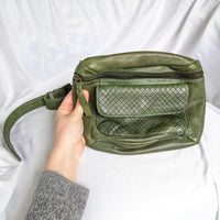 Free People Corrinne Snakeskin Belt Bag in Green