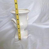 Signed Delft Holland White Double Handle Urn Vase