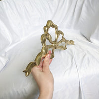 Brass Ribbon Bow Vintage Wall Swag Pediment