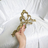 Brass Ribbon Bow Vintage Wall Swag Pediment