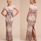 Adrianna Papell Matelassé Floral Jacquard Column Gown Size 6