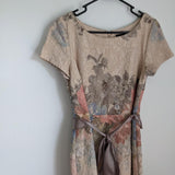 Adrianna Papell Matelassé Floral Jacquard Column Gown Size 6