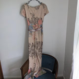 Adrianna Papell Matelassé Floral Jacquard Column Gown Size 6