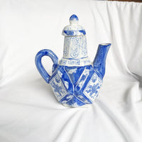 Blue and White Chinoiserie Style Small Decorative Teapot