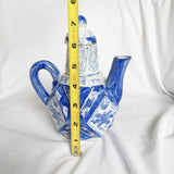 Blue and White Chinoiserie Style Small Decorative Teapot