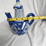 Blue and White Chinoiserie Style Small Decorative Teapot