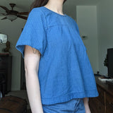 J Crew Chambray Flutter Sleeve Swing Top