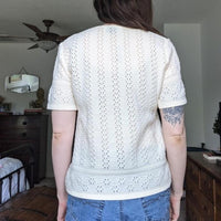 Staget Vintage Eyelet Short Sleeve Sweater Blouse