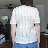 Staget Vintage Eyelet Short Sleeve Sweater Blouse