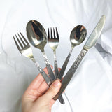 Lot of 40 Amefa Holland Stainless Flatware Tulip Time Spoon Fork Knife Sets