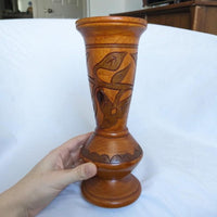 Vintage Carved Wooden Vase