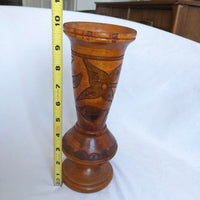 Vintage Carved Wooden Vase