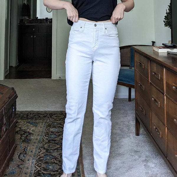 Good American White Skinny Straight Leg Jeans