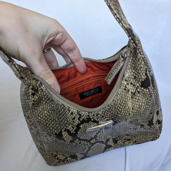 YYW Snakeskin Pattern Box Bag Shoulder Bag Fashion Ladies