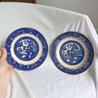 Pair of Mix Matched Antique Blue Willow 7" Plates