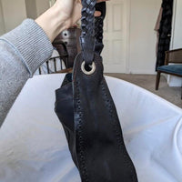 Stitched Black Leather Lucky Brand Hobo Bag