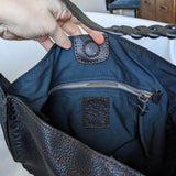 Stitched Black Leather Lucky Brand Hobo Bag