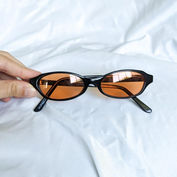 Y2K Rumours Vintage Orange Tint Mini Frame Sunglasses