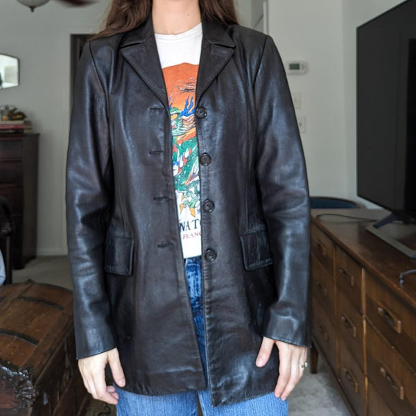 Oakwood Classic Vintage Black Leather Jacket